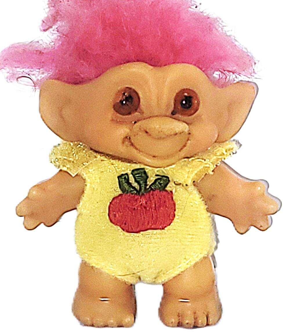 2.5" Old Dam 64 Vintage Troll Doll in Apple Suit From My Childhood